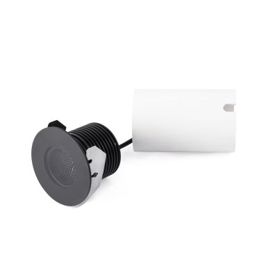 Faro Grund - spot rond pour l'extérieur - Ø 80 mm, Ø 60 mm à encastrer - 7W LED inclus - IP67 - noir - couleur de lumière blanc chaud (2700K)