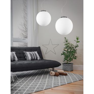 Nova Luce Nevoso - lampe suspendue - Ø 30 x 130 cm - opale
