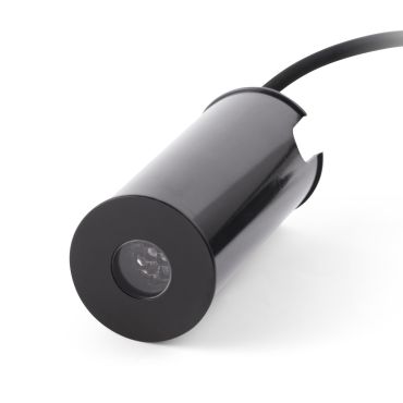 Faro Grund - spot rond pour l'extérieur - Ø 37 mm, Ø 32 mm à encastrer - 2W LED inclus - IP67 - noir - couleur de lumière blanc chaud (2700K)