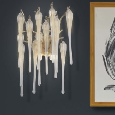 Searchlight Heritage - applique murale - 25 x 42 cm - or et transparent