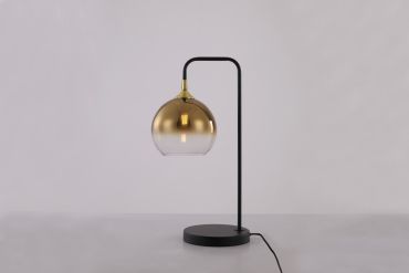 Artdelight Djano - lampe à poser - 20 x 17,5 x 57cm - noir avec or