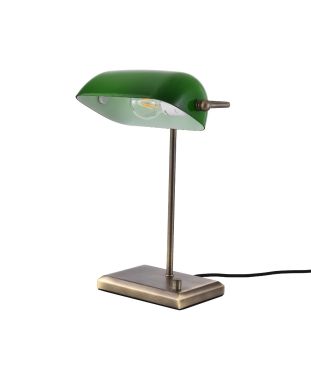 Artdelight Oxford - lampe à poser - 27 x 19 x 37 cm - bronze et vert