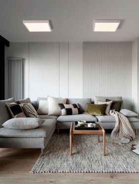 Nova Luce Itos - plafonnier - 40 x 40 x 4,5 cm - 32W LED inclus - blanc sable