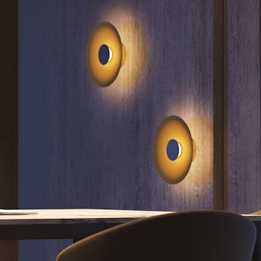 VK Lighting Elise - applique murale - Ø 25 x 7,9 cm - 8W LED inclus - noir et or champagne