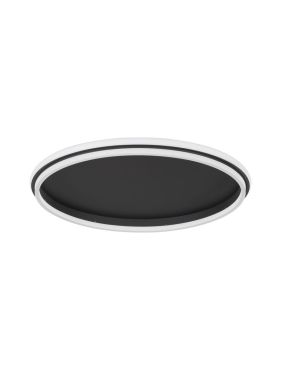 Nova Luce Willow - plafonnier - Ø 60 x 6 cm - 52W LED incus - noir sable