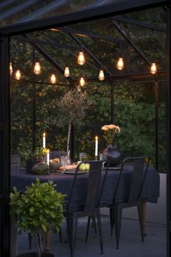 Konstsmide - cordon lumineux décoratif avec fonction variateur - rallonge - longueur 9,15 mètres - 10 ampoules LED inclus - 7W - IP44 - noir
