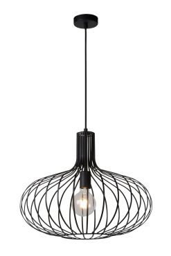 Lucide Manuela - lampe suspendue - Ø 50 x 172 cm - noir