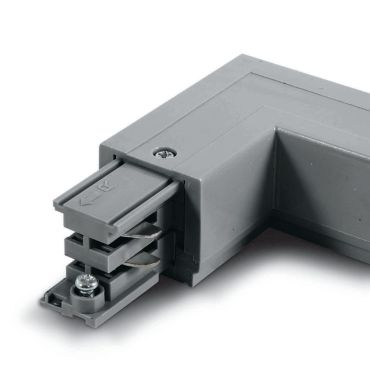 ONE Light Square Track Accessories - angle droit - droit - système de rail triphasé 16A - gris
