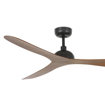 Faro Gotland - ventilateur de plafond avec télécommande et minuterie - Ø 132 cm - brun et noir mat