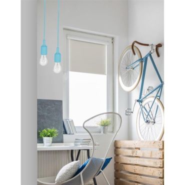 Nova Luce Swing - lampe suspendue - Ø 4,5 x 100 cm - bleu ciel