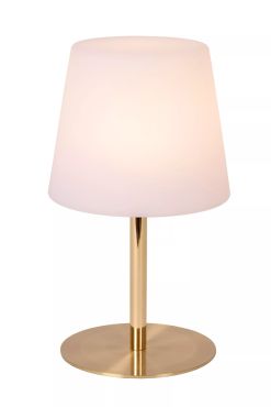 Lucide Tyon - lampe de table rechargeable - Ø 15 x 41 cm - 2W dimmable LED inclus - IP65 - or