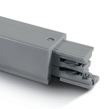 ONE Light Square Track Accessories - alimentation de départ - droite - système de rail triphasé - 16A - gris