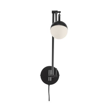 Nordlux Contina - plafonnier/mural avec interrupteur - 73,6 x 12,5 x 37,2 cm - noir et blanc opale