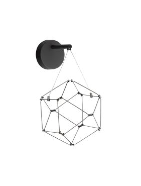 Nova Luce Nebula - applique murale - 17 x 31 x 23,4 cm - 6W LED inclus - noir chromé