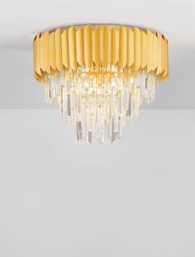 Nova Luce Magnolia - plafonnier - Ø 50 x 39,5 cm - or