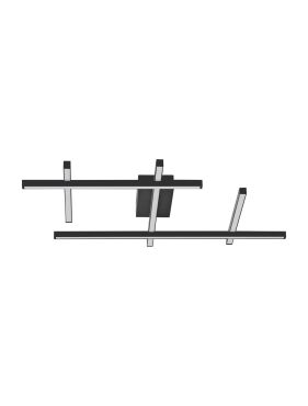 Nova Luce Pace - plafonnier - 80 x 8 x 62 cm - LED 63W dimmable incluse - noir sable