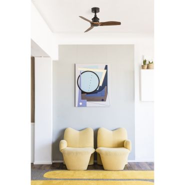 Faro Just Fan XS - ventilateur de plafond avec télécommande - Ø 81 cm - brun foncé et noir