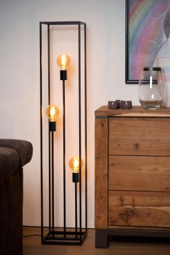 Roi Du Luminaire Achille - lampadaire - 25 x 25 x 140 cm - noir