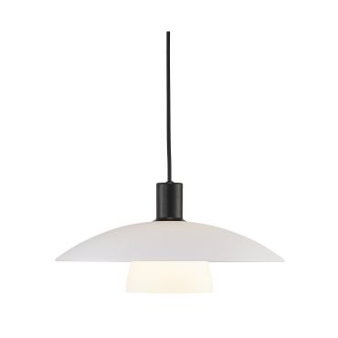 Nordlux Verona - lampe suspendue - Ø 40 x 218,8 cm - blanc opale et noir
