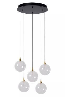 Lucide Gisela - lampe suspendue - Ø 48 x 150 cm - 5 x 3,8W LED dimmable inclus - transparent
