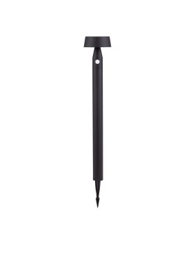 Nova Luce Chiaro - borne de jardin solaire - Ø 17 x 90 cm - LED 1 W incluse - IP54 - noir sablé