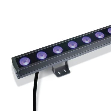 ONE Light LED Wall Washers - spot - 100 x 7 x 4,2 cm - 24 x 1,5W LED dimmable inclus - IP66 - gris - RGB