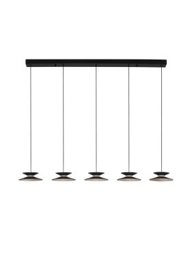 Nova Luce Morfi - lampe suspendue - 132 x 161 x 20 cm - 25W dimmable LED inclus - noir sablé et or