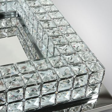 ONE Light Glass Stone Series - plafonnier - 42 x 42 x 10,5 cm - 24W LED inclus - chrome