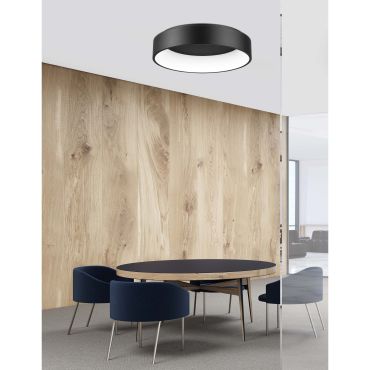 Nova Luce Rando - plafonnier - Ø 60 x 13 cm - 42W LED inclus - noir