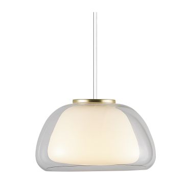Nordlux Jelly - lampe suspendue - Ø 39 x 222,8 cm - transparent et blanc opale