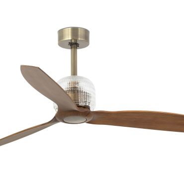 Faro Deco Fan - ventilateur de plafond avec télécommande - Ø 128 cm - brun foncé et laiton antique