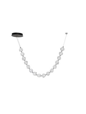 Nova Luce Ifos - lampe suspendue - 10 x 210 cm - 71W dimmable LED inclus - noir sablé et métal chromé