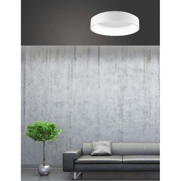 Nova Luce Rando - plafonnier - Ø 60 x 13 cm - 42W LED inclus - couleur de lumière blanc chaud - blanc mat