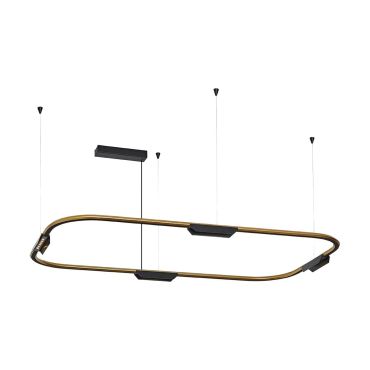 VK Lighting Core - lampe suspendue - 62,8 x 156,8 x 112,8 cm - 25W dimmable LED inclus - or et noir