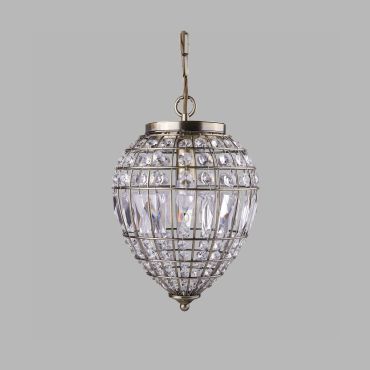 Searchlight Pineapple - lampe suspendue - Ø 23 x 93 cm - laiton antique
