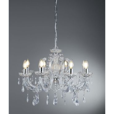 Searchlight Marie Therese - lustre - Ø 61 x 100 cm - chrome