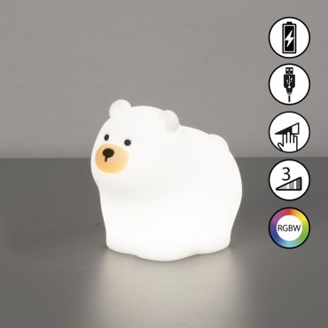 Fischer &amp; Honsel Knut - veilleuse - 12 x 9 x 11 cm - 0,4W RGBW LED incl. - blanc