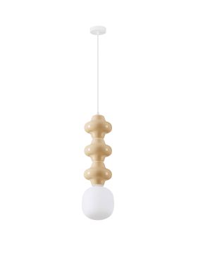 Nova Luce Clio - lampe suspendue - Ø 18 x 240 cm - jaune et verre opale