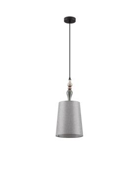Nova Luce Damo - lampe suspendue - Ø 22 x 160 cm - noir mat, gris et brun