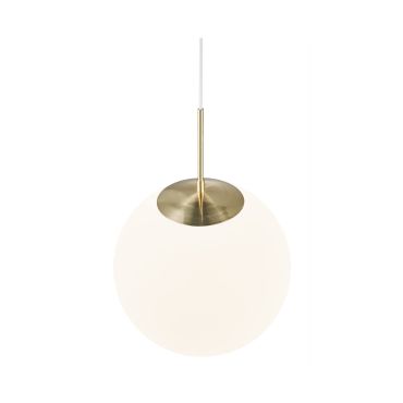 Nordlux Grant - lampe suspendue - Ø 35 x 235 cm - laiton et blanc opale