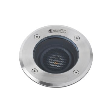 Faro Geiser Orientable - spot rond pour l'extérieur - Ø 180 mm, Ø 165 mm à encastrer - 15W LED inclus - IP67 - acier inoxydable satiné - 10 degrés