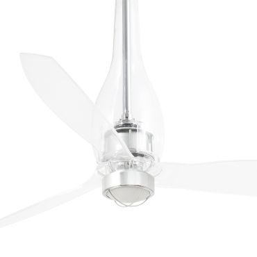 Faro Eterfan - ventilateur de plafond avec lumière et télécommande - Ø 128 cm - 17W LED inclus - chrome et transparent