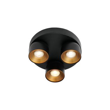 Nordlux Pichet - spot apparent - Ø 27 x 11,6 cm - noir et or