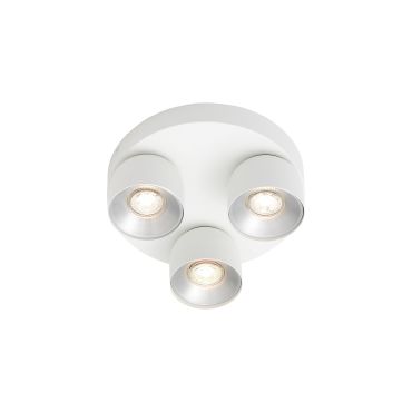 Nordlux Pichet - spot apparent - Ø 27 x 11,6 cm - blanc et argent