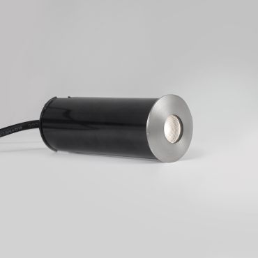 Nova Luce Bang - spot extérieur au sol - Ø 37 mm, Ø 32 mm à encastrer - 1W LED inclus - IP67 - nickel satiné