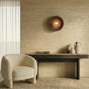 VK Lighting Halo - applique murale - Ø 40 x 14 x 8 cm - noyer