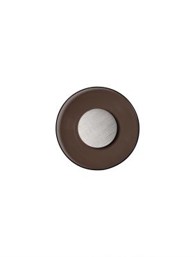 Nova Luce Esti - applique murale - Ø 32 x 7 cm - 17W LED inclus - nickel brossé et verre brun foncé