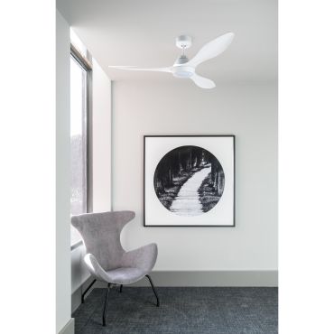 Faro Polaris - ventilateur de plafond avec lumière et télécommande - Ø 132 cm - 18W LED inclus - blanc