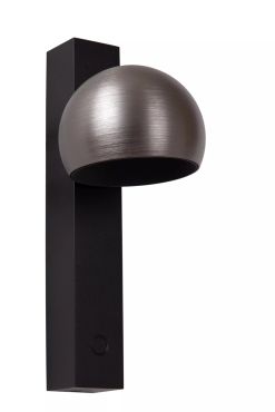 Lucide Esfera - applique murale avec variateur tactile - 14 x 10 x 25 cm - 9W LED dimmable inclus - fer gris