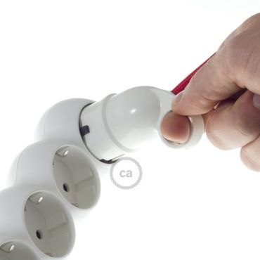 Creative Cables Schuko - prise avec anneau - 230V - blanc